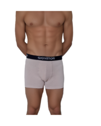 GIOVITTORI Men's Cotton Stretch Underwear Trunks, Elastic Waistband, Beige
