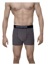GIOVITTORI Men's Cotton Stretch Underwear Trunks, Elastic Waistband, Olive Printed